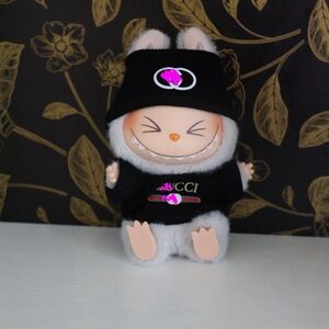 Labubu Clothes Black Beanie and Shirt (DOLL NOT INCLUDED)